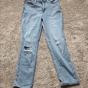 Universal Thread Light Blue Distressed Straight Leg Jeans